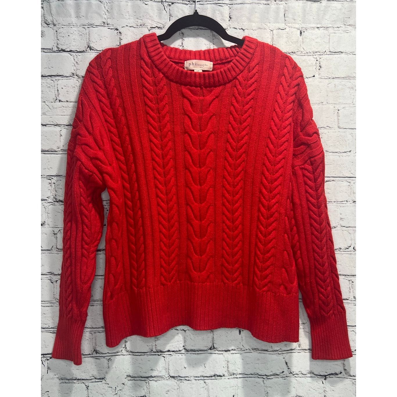 Women's Philosophy Red Cable Knit Sweater
